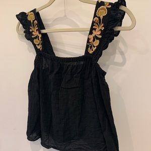 Madewell crop embroidered tank top
